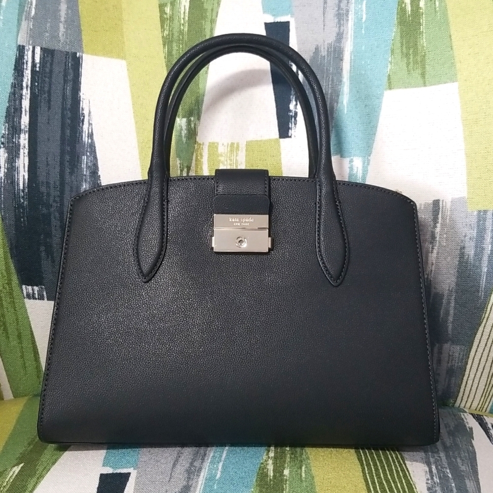 Kate Spade Voyage Small Grain Textured Leather In Black Like New